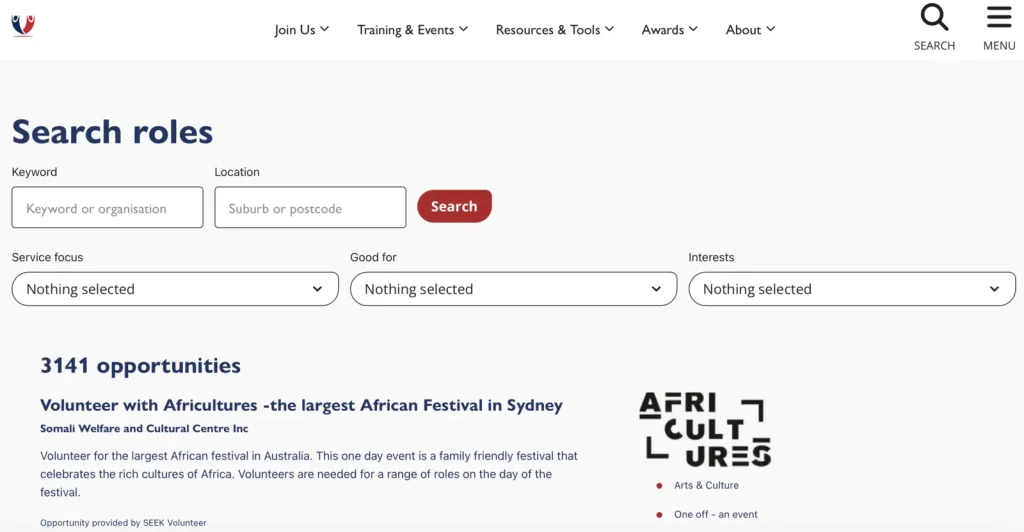 Center for volunteer platform